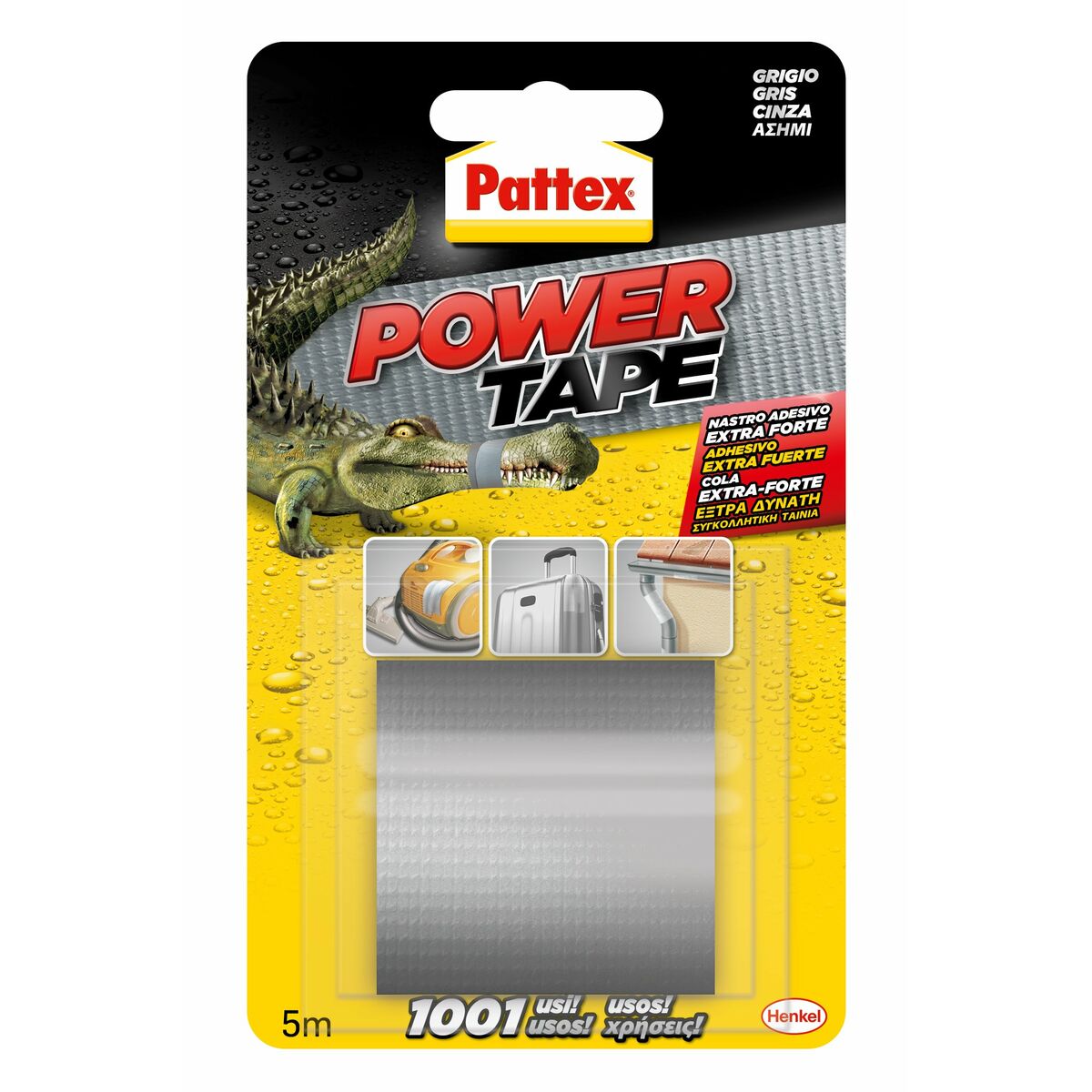 Silvertejp Pattex power tape Grå (5 m x 50 cm)